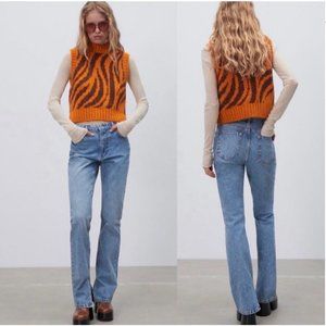 Zara The 90’s Full Length Split Hem Jeans 4 NWT